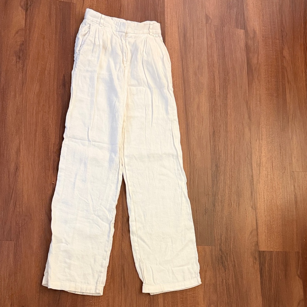 Hugo Boss Cream Lightweight Linen-Blend women’s' Pants